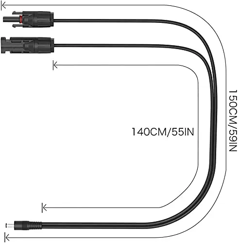 ALLPOWERS Câble d'extension solaire avec connecteurs 5521 (1,5 M 16AWG avec connecteurs solaire ) - Image 7